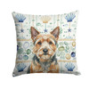 Norwich Terrier Coastal Sea Glass Throw Pillow 14" x 14" product image at NuMercy