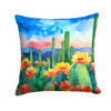 Arizona Saguaro Cactus Blossom in Watercolor Throw Pillow 14" x 14" DAC1626 product image at NuMercy