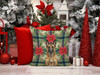 Belgian Malinois Christmas Poinsettias Throw Pillow 14" x 14" product image at NuMercy 7