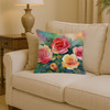 Oklahoma Roses in Watercolor Throw Pillow 14" x 14" DAC1701 product image at NuMercy 2
