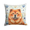 Red Chow Chow Coastal Sea Glass Throw Pillow 14" x 14" product image at NuMercy