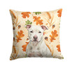 White Staffordshire Bull Terrier Heirloom Fall Throw Pillow 14" x 14" product image at NuMercy