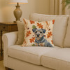 Blue and Tan Border Terrier Heirloom Fall Throw Pillow 14" x 14" product image at NuMercy 2