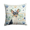 Toy Fox Terrier Coastal Sea Glass Throw Pillow 14" x 14" product image at NuMercy