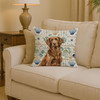 Liver Flat-Coated Retriever Coastal Sea Glass Throw Pillow 14" x 14" product image at NuMercy 2