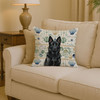 Black German Shepherd Coastal Sea Glass Throw Pillow 14" x 14" product image at NuMercy 2