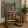 Red Gold Tibetan Mastiff Christmas Poinsettias Throw Pillow 14" x 14" product image at NuMercy 4