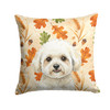 White and Cream Bichon Frise Heirloom Fall Throw Pillow 14" x 14" product image at NuMercy