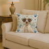 Liver and White German Wirehaired Pointer Coastal Sea Glass Throw Pillow 14" x 14" product image at NuMercy 2
