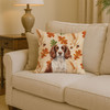 Liver and White English Springer Spaniel Heirloom Fall Throw Pillow 14" x 14" product image at NuMercy 2
