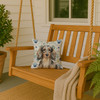 Longhaired Dapple Dachshund Coastal Sea Glass Throw Pillow 14" x 14" product image at NuMercy 3