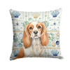 Blenheim Cavalier Spaniel Coastal Sea Glass Throw Pillow 14" x 14" product image at NuMercy