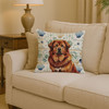 Red Gold Tibetan Mastiff Coastal Sea Glass Throw Pillow 14" x 14" product image at NuMercy 2