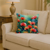 Ohio Scarlet Carnations in Watercolor Throw Pillow 14" x 14" DAC1698 product image at NuMercy 2