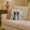 Black Australian Shepherd Coastal Sea Glass Throw Pillow 14" x 14" product image at NuMercy 2