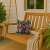 Black Staffordshire Bull Terrier Christmas Poinsettias Throw Pillow 14" x 14" product image at NuMercy 3