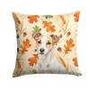 White and Tan Jack Russell Terrier Heirloom Fall Throw Pillow 14" x 14" product image at NuMercy