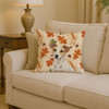 White and Tan Jack Russell Terrier Heirloom Fall Throw Pillow 14" x 14" product image at NuMercy 2