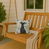 Black Italian Greyhound Coastal Sea Glass Throw Pillow 14" x 14" product image at NuMercy 3