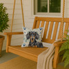 Black and Tan Dachshund Coastal Sea Glass Throw Pillow 14" x 14" product image at NuMercy 3