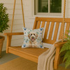 Yellow Labradoodle Coastal Sea Glass Throw Pillow 14" x 14" product image at NuMercy 3