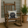 Black Lhasa Apso Coastal Sea Glass Throw Pillow 14" x 14" product image at NuMercy 4