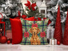 Vizsla Christmas Poinsettias Throw Pillow 14" x 14" product image at NuMercy 7