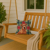 Red Norfolk Terrier Christmas Poinsettias Throw Pillow 14" x 14" product image at NuMercy 3