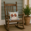 Red and White Japanese Chin Coastal Sea Glass Throw Pillow 14" x 14" product image at NuMercy 4