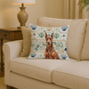 Red Doberman Pinscher Coastal Sea Glass Throw Pillow 14" x 14" product image at NuMercy 2