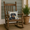 Wirehaired Black and Tan Dachshund Coastal Sea Glass Throw Pillow 14" x 14" product image at NuMercy 4