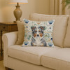 Blue Merle American Shepherd Coastal Sea Glass Throw Pillow 14" x 14" product image at NuMercy 2