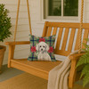Miniature White Poodle Christmas Poinsettias Throw Pillow 14" x 14" product image at NuMercy 3
