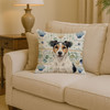 Parson Russell Terrier Coastal Sea Glass Throw Pillow 14" x 14" product image at NuMercy 2