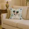 White with Black Markings Russell Terrier Coastal Sea Glass Throw Pillow 14" x 14" product image at NuMercy 2
