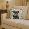 Black and Tan Brussels Griffon Coastal Sea Glass Throw Pillow 14" x 14" product image at NuMercy 2