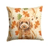 Miniature Apricot Poodle Heirloom Fall Throw Pillow 14" x 14" product image at NuMercy