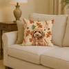 Miniature Apricot Poodle Heirloom Fall Throw Pillow 14" x 14" product image at NuMercy 2