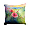 North Dakota Wild Prairie Roses in Watercolor Throw Pillow 14" x 14" DAC1695 product image at NuMercy