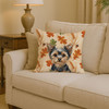 Black and Tan Yorkshire Terrier Heirloom Fall Throw Pillow 14" x 14" product image at NuMercy 2