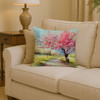 Michigan Apple Blossoms in Watercolor Throw Pillow 14" x 14" DAC1672 product image at NuMercy 2