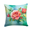 Oklahoma Roses in Watercolor Throw Pillow 14" x 14" DAC1700 product image at NuMercy