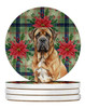Neapolitan Mastiff Christmas Poinsettias Large Sandstone Absorbent Round Coasters Pack of 4 product image at NuMercy