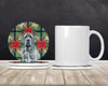 Blue Neapolitan Mastiff Christmas Poinsettias Large Sandstone Absorbent Round Coasters Pack of 4 product image at NuMercy 2