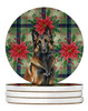 Belgian Tervuren Christmas Poinsettias Large Sandstone Absorbent Round Coasters Pack of 4 product image at NuMercy