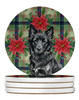 Mudi Christmas Poinsettias Large Sandstone Absorbent Round Coasters Pack of 4 product image at NuMercy