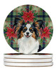 Tricolor Papillon Christmas Poinsettias Large Sandstone Absorbent Round Coasters Pack of 4 product image at NuMercy