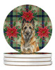 Belgian Laekenois Christmas Poinsettias Large Sandstone Absorbent Round Coasters Pack of 4 product image at NuMercy
