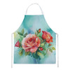 Oklahoma Roses in Watercolor Cooking Kitchen Apron DAC1700 product image at NuMercy