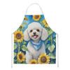 White Poodle in Sunflowers Cooking Kitchen Apron DAC6141 product image at NuMercy